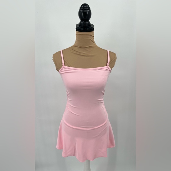 Baby pink tennis pickleball athletic mini dress XS built in shorts gym Pilates - Picture 2 of 14